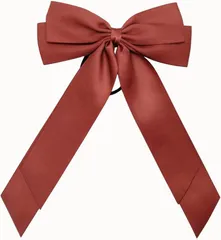 COZENTA リボン ヘアゴム ヘアアクセ 大きめ サテン 結婚式 卒業式 (ボルドー)