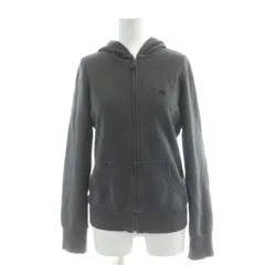 バーバリーブルーレーベル BURBERRY BLUE LABEL ジップアップパーカー 38 グレー 長袖 ロゴ刺繍 ポケット付き /AP