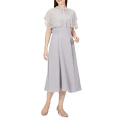 [レッセパッセ] カジュアルドレス ﾚｰｽｹｰﾌﾟ付きﾄﾞﾚｽ レディース ﾗｲﾄｸﾞﾚｰ 0