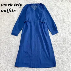 green label relaxing 長袖ロングワンピース S ブルー