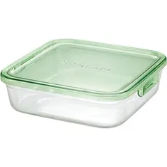 iwaki(イワキ) 耐熱ガラス 保存容器 グリーン 角型 L 1.2L パック&レンジ KC3248N-G
