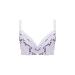 （アモスタイル）AMOSTYLE 小さく包み込むブラ(パッドなし) スウィートスカラップ M021(パープル) F70サイズ