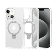 【在庫処分】13 用 ケース iPhone リング付き 半クリア 半透明 マット感 米軍規格 MagSafe対応 マグセーフ リングスタンド 車載ホルダー対応 MuZiF スタンド一体型ケース キックスタンド 薄型軽量 指紋防止 アイホン 13 スマホリング