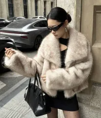 アイボリー クロップド ファージャケット 完全 新品