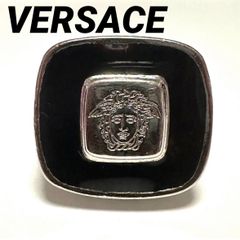 正規希少 非売品 ヴェルサーチ アイコンロゴ文字 灰皿 黒×白 アッシュ