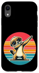【在庫処分】ミーアキャットがレトロなミームを踊る面白いダブ スマホケース XR iPhone