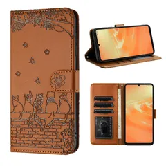 【数量限定】カード収納 マグネット式 6手帳型ケース センス aquos 本革 PUレザー 手帳型 手帳型 手帳型 手帳型 ケース スタンド機能 ケース ケース ケース センス6 シャープ かわいい猫と美しい桜柄スマホケース カバー SHG07 SH-M19