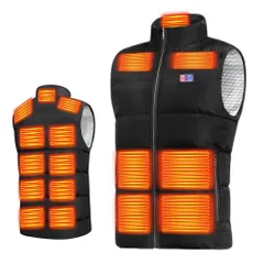 [Yoigood] 電熱ベスト 【40800mAh大容量バッテリー付き 17箇所発熱】 加熱ベスト 前後独立スイッチ 3段階温度調節 USB給電 ヒートジャケット 速暖 保温 メンズ レディース 加熱服 暖房ウェア 丸洗い 省エネ 通勤 通学 防寒対策