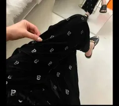 パール シャイン AW レタリング ベルベット ロング パンツ トレーナー ズボン