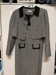 ハウンドトゥース チェック ダブル ジャケット ONE PIECE セット