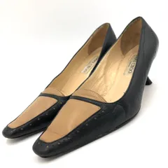 ジミーチュウ パンプス 黒 36.5 23.5cm 本革 ヒール