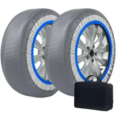 【布製タイヤチェーン】 スノーソックス 簡単装着 ジャッキアップ不要 新チェーン規制対応 非金属製で車に優しい 低振動・静音設計 雪道・凍結・悪路に対応 日本語説明書&収納バッグ付き (6005)