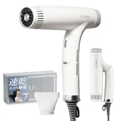【新品】ヘアドライヤー 大風量 速乾 ダブル補修イオン 折り畳み式 遠赤外線 うるツヤ髪 軽量コンパクト 静電気除去 静音 風量3段階 温度4段階 特許取得 1200W オートクリーニング機能 美容師 PSE認証 (シルキーホワイト, 速乾・ ff8d4e3a
