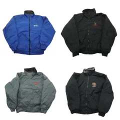 古着卸 まとめ売り ウォームアップ ジャケット 4枚セット (メンズ L ) ワンポイント スタンドカラー シェルドシンチラ型 中古 古着 ND4642