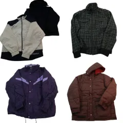 古着卸 まとめ売り ジャケット MIX 5枚セット (メンズ L ) チェック スタンドカラー フルジップ ブルゾン 中古 古着 ND4680