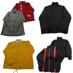 古着卸 まとめ売り ジャケット MIX 6枚セット (メンズ L ) ストライプ スタンドカラー バイカラー ブルゾン 中古 古着 ND4676