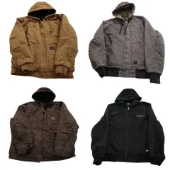 古着卸 まとめ売り アクティブ型 ダック地 ジャケット 4枚セット (メンズ XL /2XL ) ディッキーズ 裏地ボア DICKIES ワーク 中古 ND4688