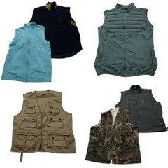 古着卸 まとめ売り ベスト MIX ジャケット 6枚セット (メンズ M /L /42 ) 迷彩柄 スタンドカラー フィッシング 中古 古着 ND4738