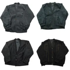 古着卸 まとめ売り カーディガン ジャケット 4枚セット (メンズ L /XL /54 ) グレー 緑 ブラック ライン系 中古 古着 ND4732