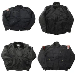 古着卸 まとめ売り セキュリティ ジャケット 4枚セット (メンズ L /XL ) ワッペン 星条旗 襟ファー スタンドカラー 中古 古着 ND4798