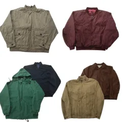 古着卸 まとめ売り ブルゾン ジャケット 6枚セット (メンズ XL /52 /50 /162 ) スタンドカラー フーディー ベージュ ネイビー 中古 ND4784