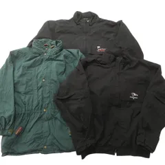 古着卸 まとめ売り GORE-TEX ジャケット 3枚セット (メンズ L ) ワンポイント スタンドカラー ブラック 中古 古着 ND4853