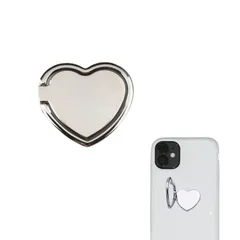 【数量限定】リング 携帯 落下防止 かわいい バンカーリング スマートフォン 携帯りんぐホルダー かわいい アイフォン ハート型 スマホケース ケース (Silver) はーと おしゃれ スマホリング