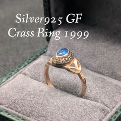 ☆新品☆ アクアマリン リング シルバー K18 ゴールドフィルド 9号 