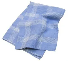 キッチンタオル リネン チェック ブルー ホワイト キッチンクロス キッチンワイプ 布巾 ふきん 台拭きスポンジワイプ