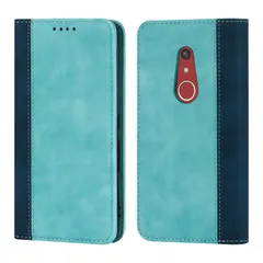 【数量限定】【大人気】f-41b ケース ケース 手帳型 カバー Arrows BZ02 be4+ Arrows Fujitsu 富士通 Plus docomo 耐衝撃 Be4 カード収納 スタンド機能 Havaya フェイクレザー-ライトブルー+ダークブルー