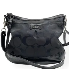 美品　COACH コーチ ショルダーバッグ シグネチャー キャンバス レザー