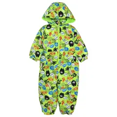 スキーウェア キッズ ジャンプスーツ 男の子 雪遊び 撥水加工 カバーオール コミカル柄