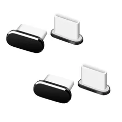 【人気商品】コネクタカバー キャップ 携帯Type C充電穴キャップ アルミ製 超耐久性 Type-C 防塵 保護 防塵 防砂 ALLVD カバータブレット/マートフォン用 (4個入り (ブラック)