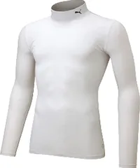 プーマ PUMA サッカー コンプレッション モックネック メンズ 男性 ロングスリーブ シャツ アンダーシャツ インナー 長袖 トップス 着圧素材 部活 練習 トレーニング ジム 新入生  656331 04 プーマ ホワイト×プーマ