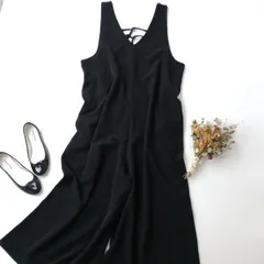 patterntorso パターントルソ アンティカ バックベルト ワイドサロペット ジャンプスーツ ブラック(61E＋9672)26H