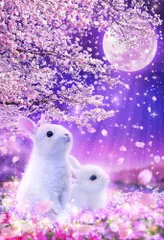 【人気商品】恋待ちうさぎ(26×38㎝)M81-614 ジグソーパズル ピンク 1000マイクロピース ビバリー 【日本製】