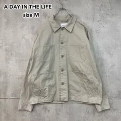 A DAY IN THE LIFE アデイインザライフ ユナイテッドアローズ カバーオール M ベージュ コットン ツイル ジャケット ブルゾン 春 ワーク ミリタリー UNITED ARROWS メンズ ライトアウター 羽織り 6225-699-0680 ★