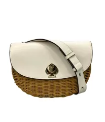美品 ケイトスペード ショルダーバッグ 斜め掛け カゴバッグWhite and Brown Nicola Twistlock レディース Kate Spade