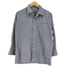 バーバリーロンドン BURBERRY LONDON 日本製 ロゴ刺繍 L/S ワーク シャツ メンズ import：M 
