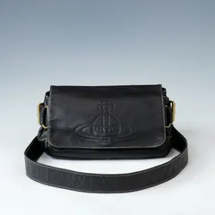 美品 Vivienne Westwood ヴィヴィアンウエストウッド アコード ショルダーバッグ ブラック オーブ レザー 型押し
