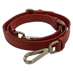 PRADA(プラダ) ショルダーストラップ美品  - レッド×シルバー レザー