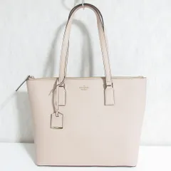 美品 kate spade new york ケイトスペード サフィアーノレザー トートバッグ ショルダーバッグ ピンクベージュ レディース 古着 中古 USED