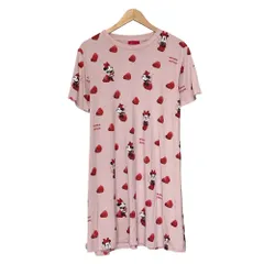 美品 24SS gelato pique ジェラートピケ DISNEY ミニープリントワンピース ルームウェア PWCO242301 Free ピンク レディース 古着 中古 USED