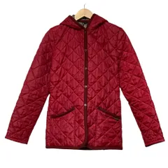 美品 LAVENHAM ラベンハム フーデッド キルティングコート ジャケット サイズ8 レッド レディース 古着 中古 USED