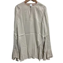 美品 Paul Smith ポールスミス フリルスリーブ ベルテッド ブラウス プルオーバー チュニック サイズ40 ベージュ レディース 古着 中古 USED