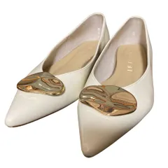 美品 LE TALON ルタロン ローヒール パンプス 22cm オフホワイト レディース 古着 中古 USED