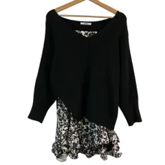 美品 24SS SNIDEL スナイデル デザインフリルレイヤードミニニットワンピース サイズ1 ブラック レディース 古着 中古 USED