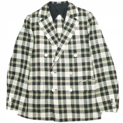 Drawer ドゥロワー 日本製 Loro Piana ネイビータータンテーラードジャケット 6522-299-0567 36 NAVY/BEIGE チェック ダブル 定価154,000円 アウター g23667のサムネイル