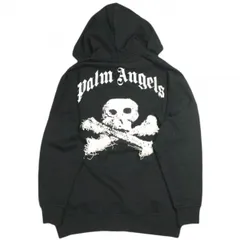 Palm Angels パームエンジェルス ポルトガル製 SKULL HOODIE スカルロゴ オーバーサイズパーカー PMBB036F19631029 M BLACK 裏毛 スウェット プルオーバー トップス g23943のサムネイル