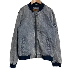 美品 LEVI'S リーバイス ガーメントダイ ボンバージャケット デニム MA-1 ブルゾン サイズS インディゴ メンズ 古着 中古 USED